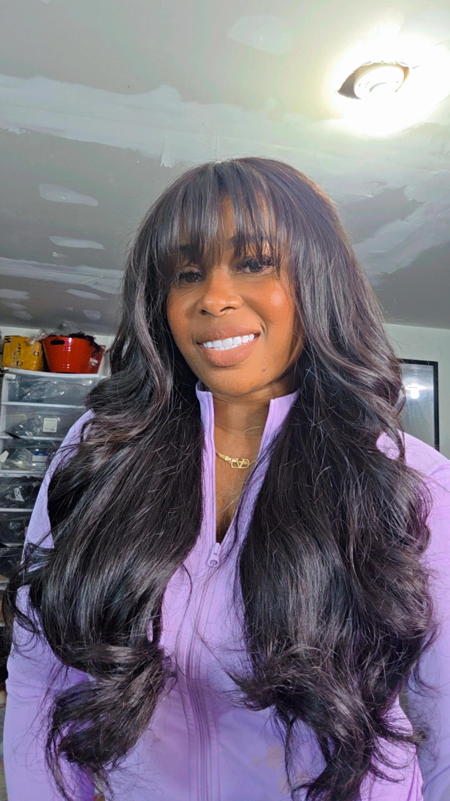 22" Natural Wavy Bang