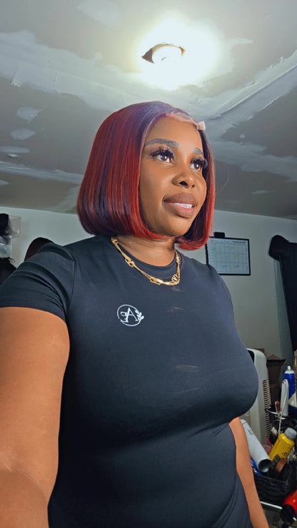 8" Bob Burgundy Red