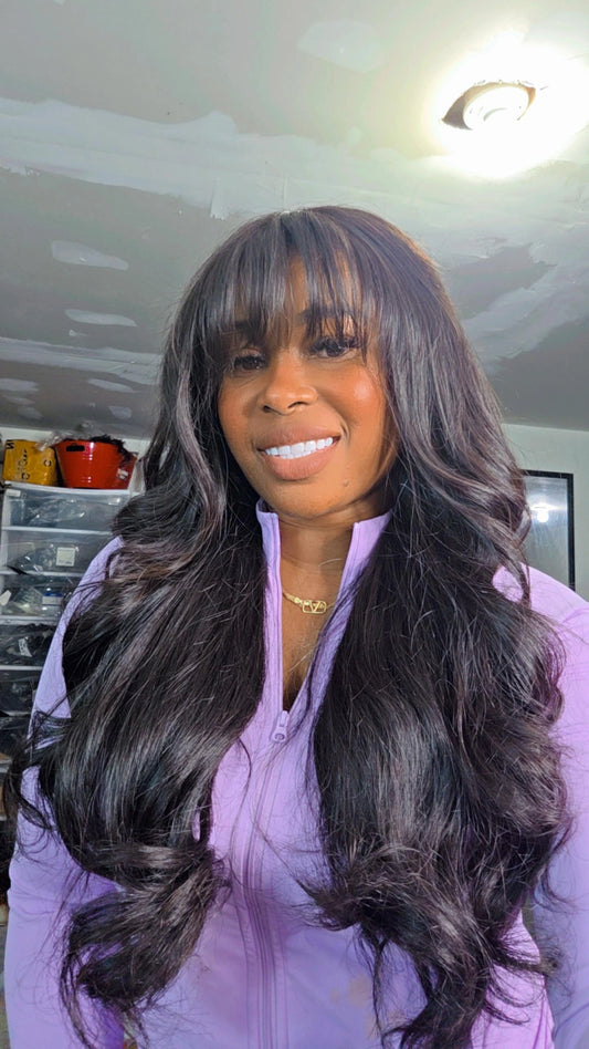 22" Natural Wavy Bang
