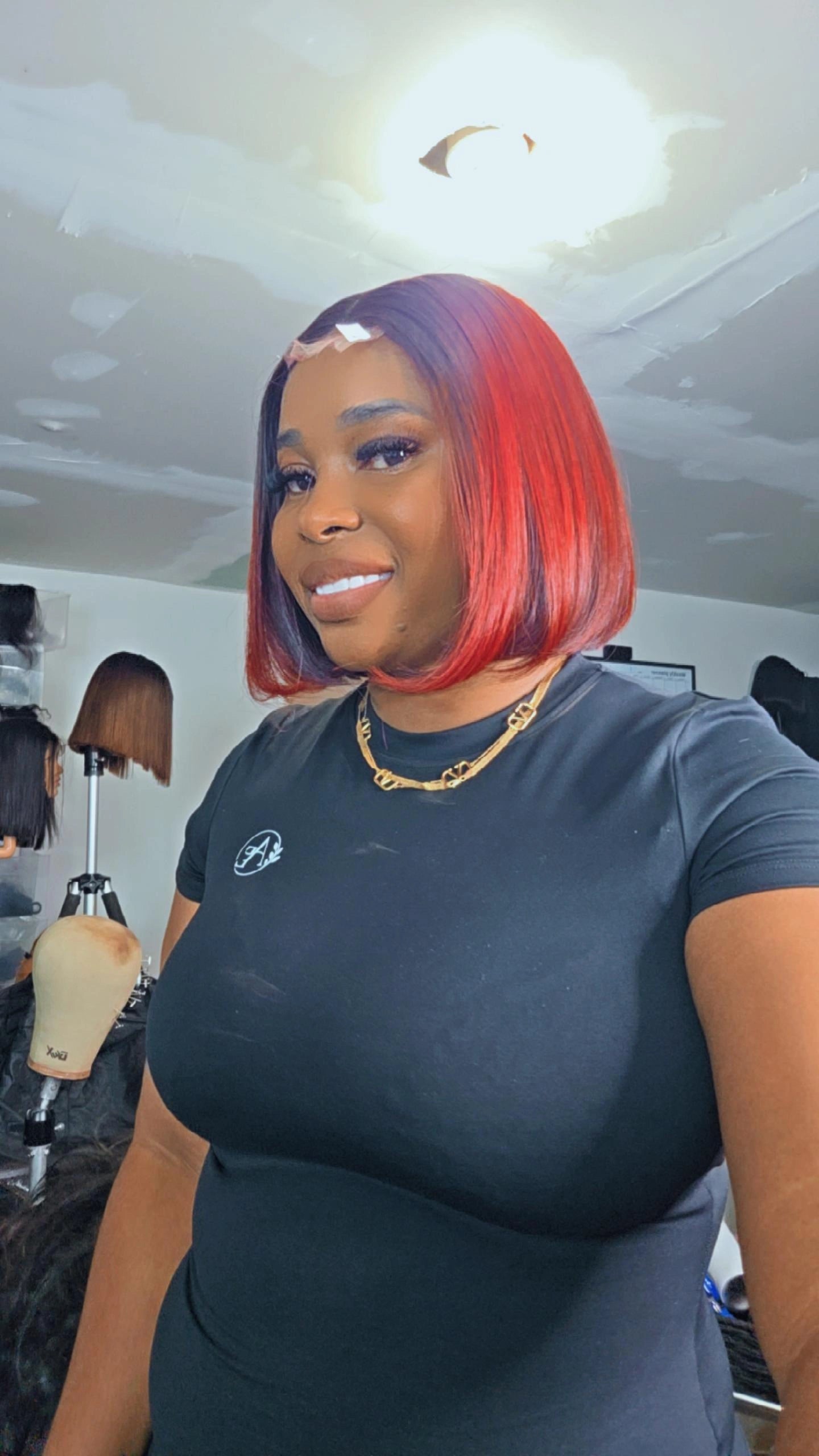 8" Bob Burgundy Red