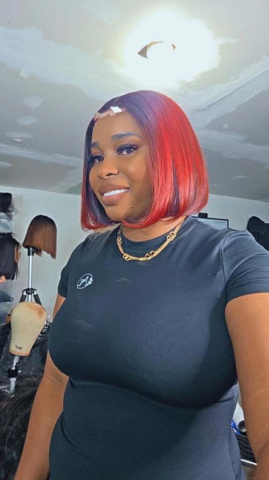 8" Bob Burgundy Red
